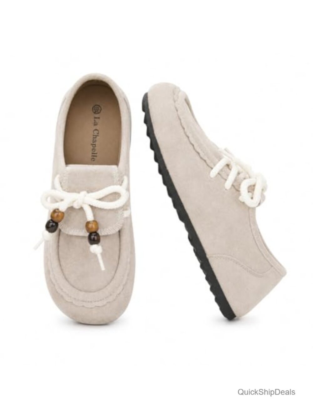 Faux Suede Mocc Lace Up Casual Walking Shoes